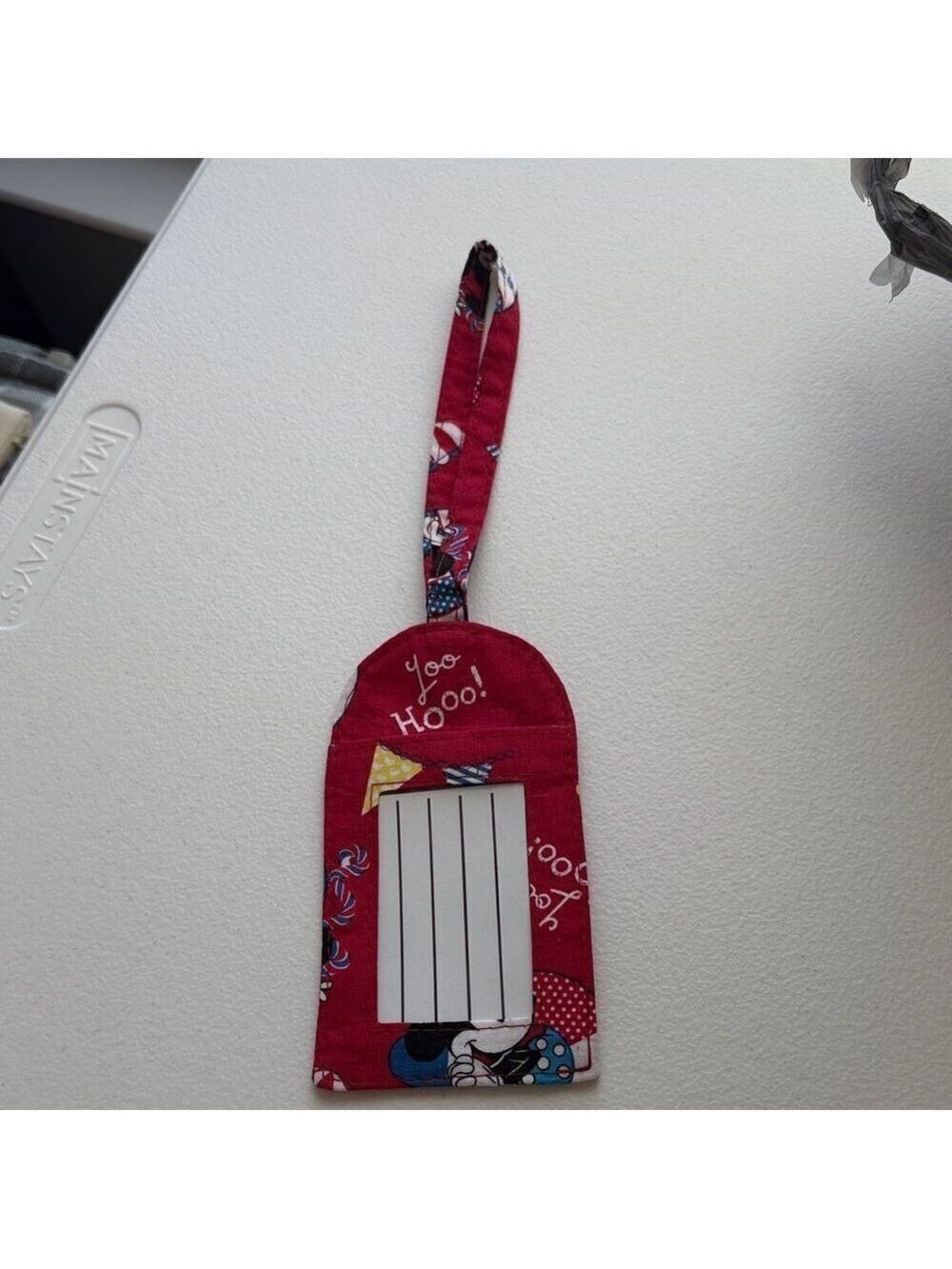 Disney Cruise Inspired Fabric Luggage Tag Red Mickey Minnie Travel Bag Tag